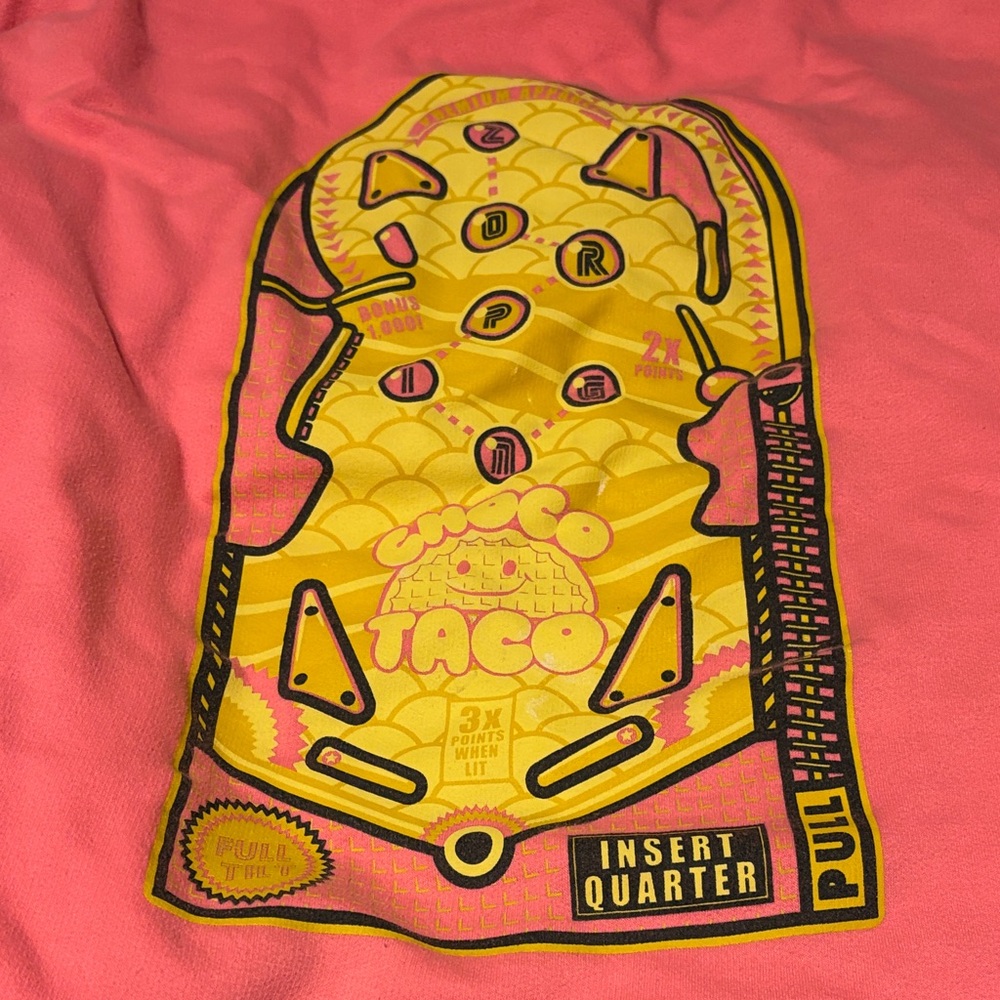 Rare “Choco Taco” pink zippered hoodie sweatshirt